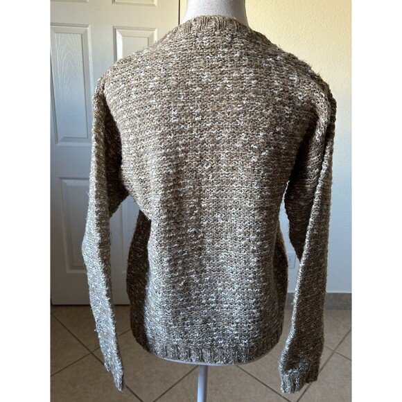 Le Chois Womens Sweater Medium Light Brown Pullover Round Neck Long Sleeves - Picture 4 of 15